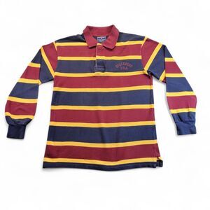 Vintage‎ Womens Polo Sport Ralph Lauren Rugby Shirt Red Blue And Yellow Large